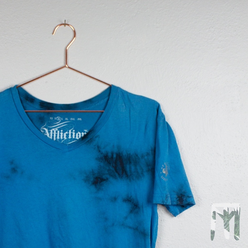 Affliction Standard Series Blue and Black T-Shirt